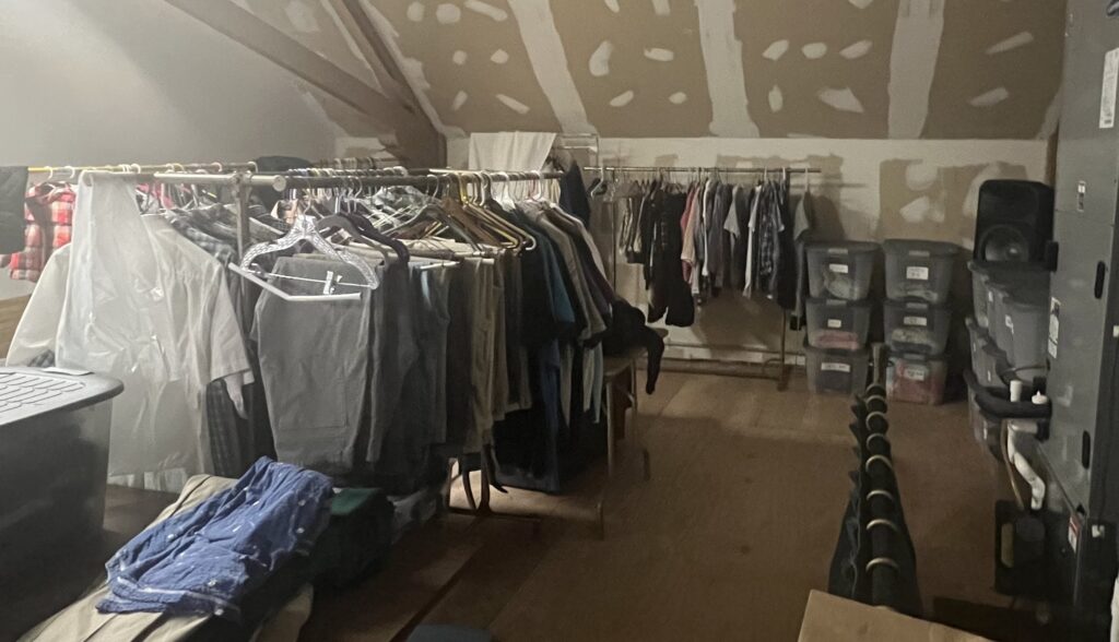 The Community Closet has been reorganized with more space to hang clothing and designated areas for children's, men's and women's clothing sorted in bins.